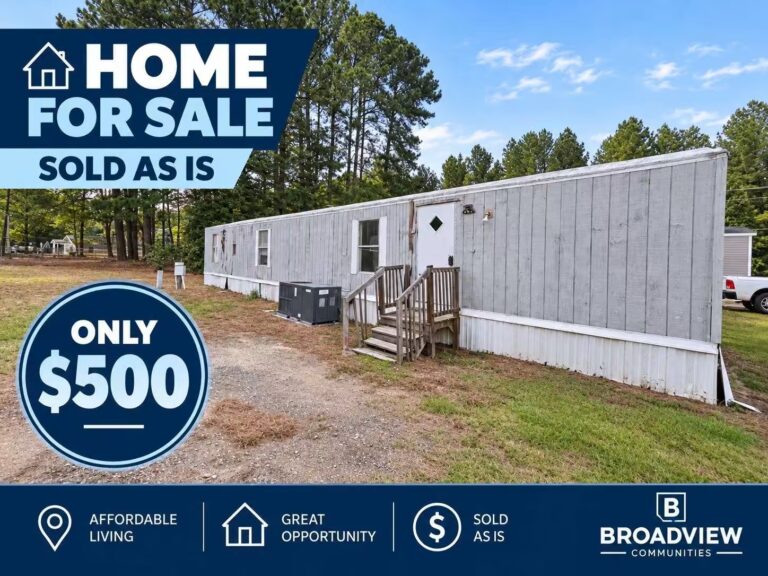 HOME FOR SALE SOLD AS IS, ONLY $500. Broadview Homes.
